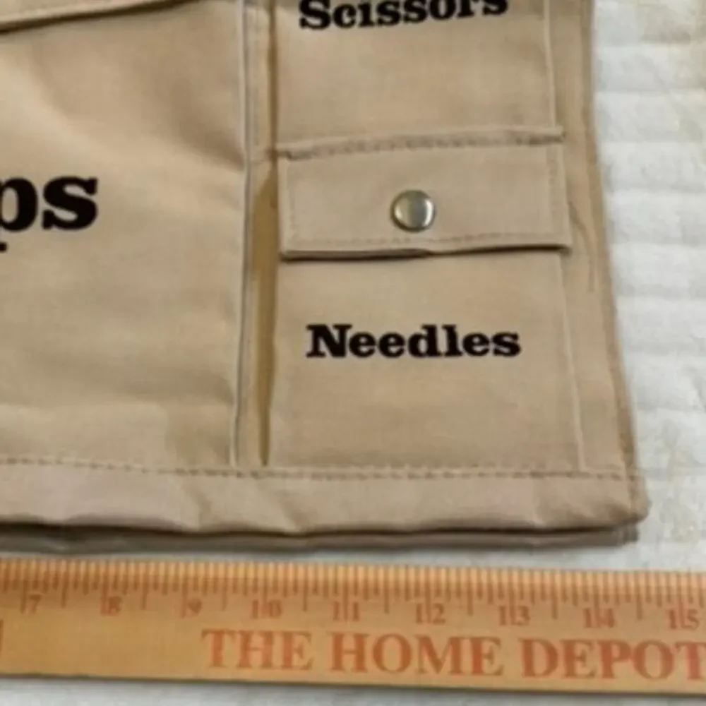 Vintage Creative Circle Canvas Cross Stitch & Needlework Organizer Bag